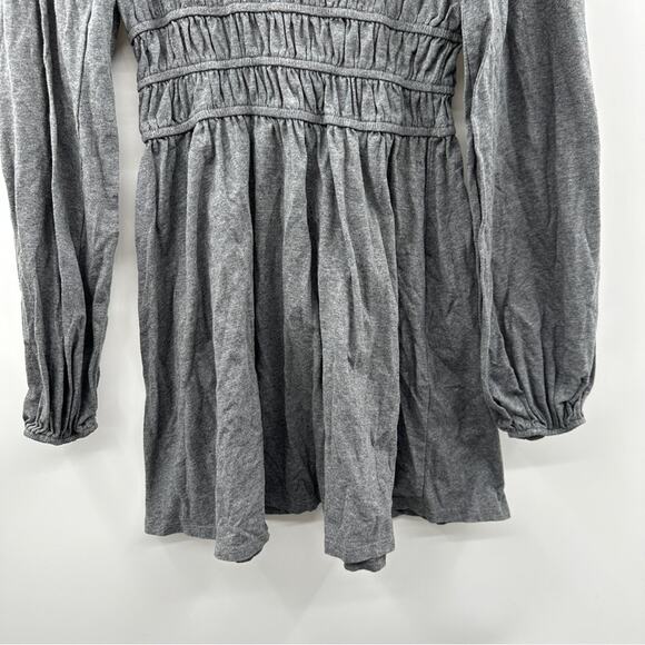 Lulus Fashion Win Charcoal Grey Long Balloon Sleeve Pullover Mini Dress Sz M - Picture 5 of 12